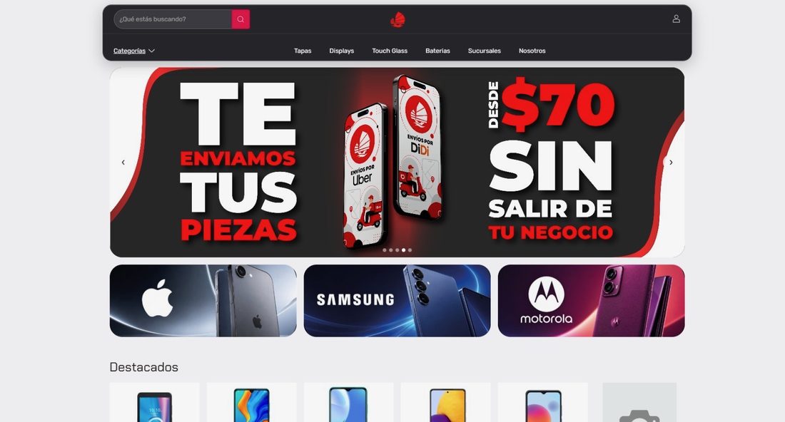Catálogo multimarca de refacciones de celular con envío el mismo día